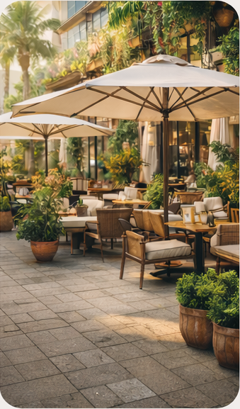 cafe restoran cafe semsiyesi kullanimi