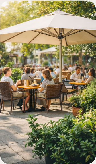 cafe semsiyesi golgelendirme alani